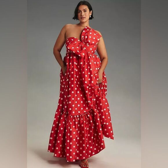 Anthropologie Atsu Bow One Shoulder Midi Dress NWT - Picture 1 of 14